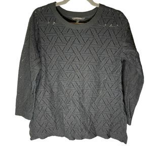 Woman's Knit Lace Black Sweater Size M